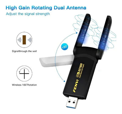 Tarjeta Wifi 6 Rompe Muros Usb 3.0 Fenvi Ax1800
