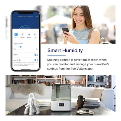 Humidificador Ultrasónico Smart Wifi Y Conector De Voz Color Blanco/Gris