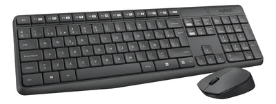Combo Teclado Y Mouse Logitech Mk235 Inalámbrico Negro Negro Pizarra