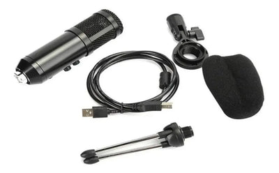 Grandioso Micrófono Condensador Usb Con Trípode Color Negro