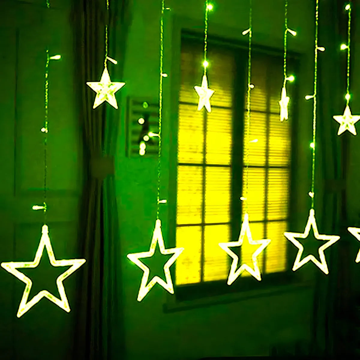 Luces Navideñas Cascada De Estrellas Blanco Calido 138led 3m