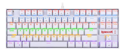 Teclado Gamer Redragon Kumara K552 Rainbow Blanco Red Esp Español Latinoamérica