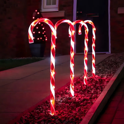 Luces Decorativas 5 Unidades Solares Navidenas Bastones Navideños Luces Solares Decorativas Navidad Adornos Navideños Luces Navideñas Decorativas Qatarshop Bastones Luces Solares