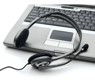 Auriculares Logitech Com Microfono Oficina H111 981-000612 Ajustable Gris