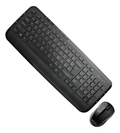 Combo Delux Teclado Slim Multimedia + Mouse + Pad Mouse S Mouse Negro Teclado Negro