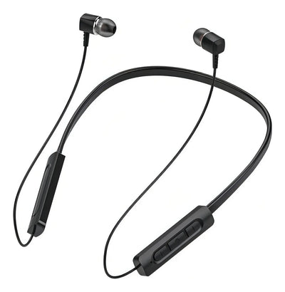 Audífono Bluetooh Diadema Nuca Cuello Microfono Control Color Negro
