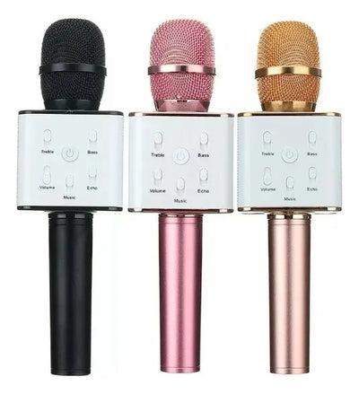 Microfono Inalambrico Karaoke Recargable Con Luz Led Color ! Color Amarillo