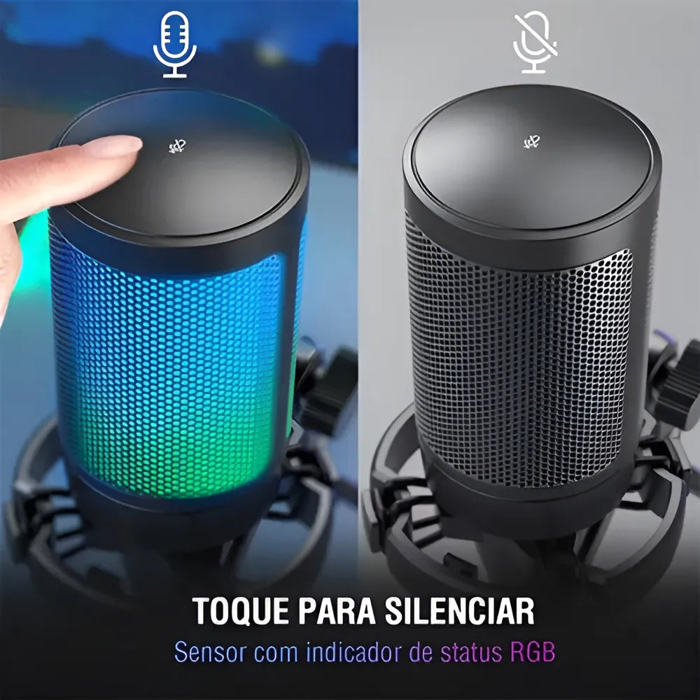 Micrófono de condensador para jugadores Fifine A6v con filtro pop, triple color negro