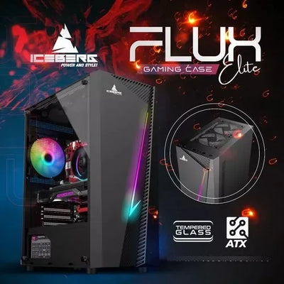 Chasis Gamer Iceberg Flux Elite X1 Fan Argb Negro