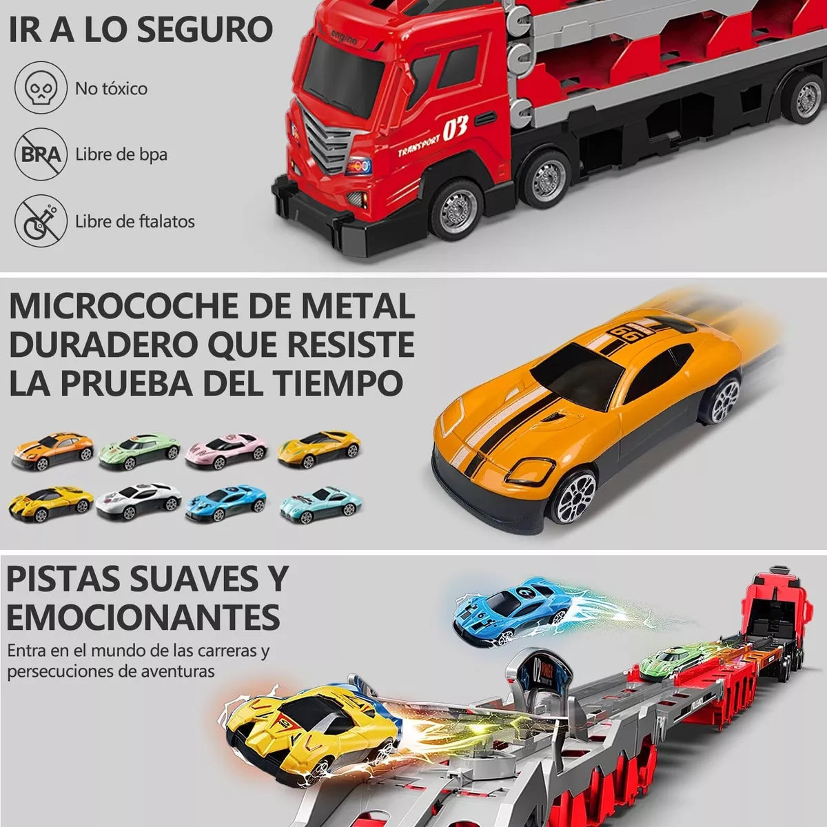 CAMION NIÑERA + 4 AUTOS ZD2308 MUNBE