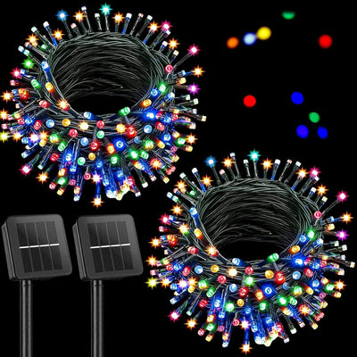 Luces Navidad Solar Exteriores 22 Metros Guirnalda 200 Leds Luces Multicolor