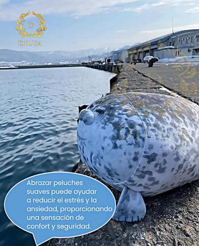 Foca Guatona Peluche Almohada Cojín Regalo Niños Adultos - Gris