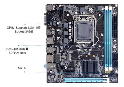 Tarjeta Madre H61 Socket 1155 6 Usb Hdmi Puerto Nvm Nueva Negro