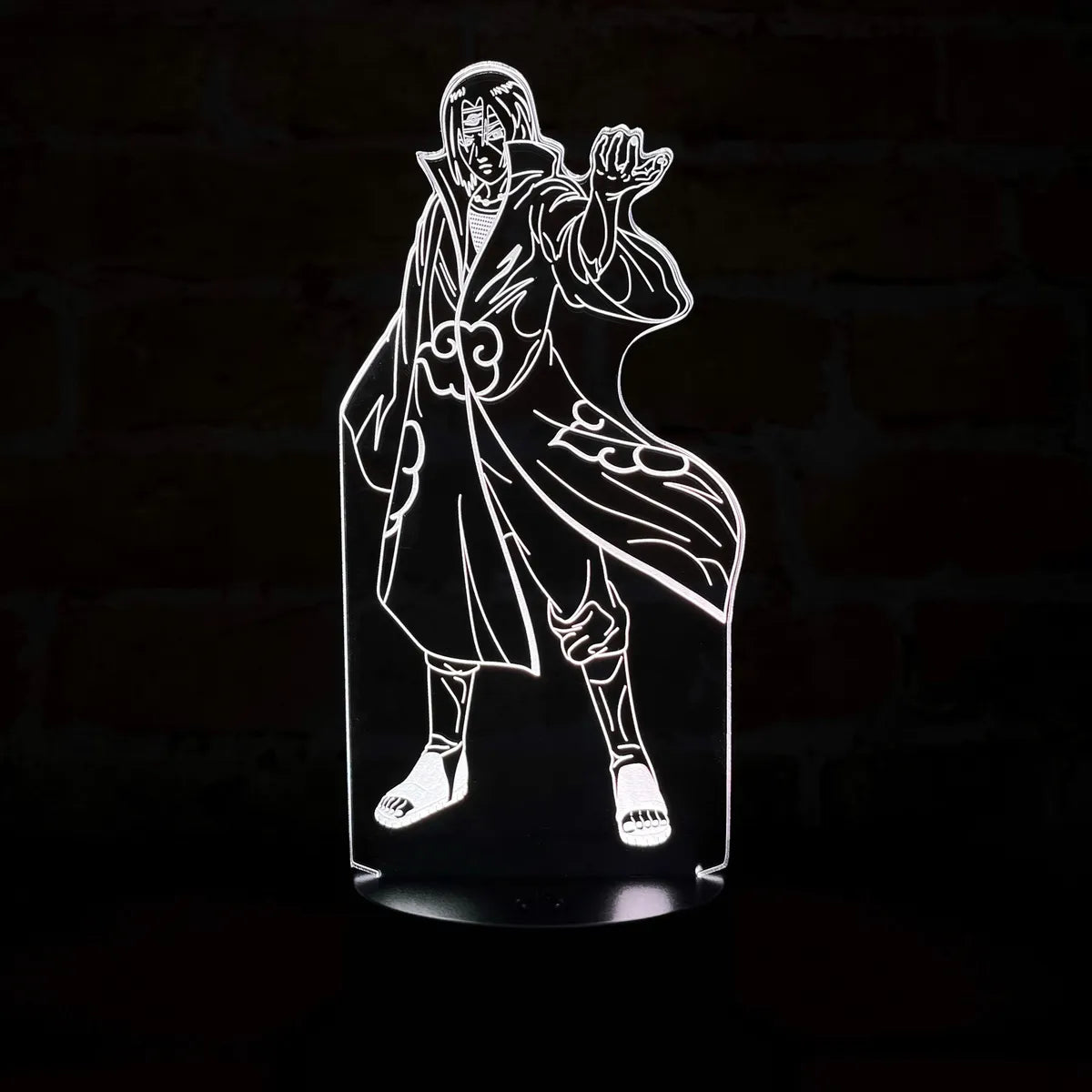 Lámpara Led Naruto Itachi Uchiha Decoración Regalo Holograma - Negra