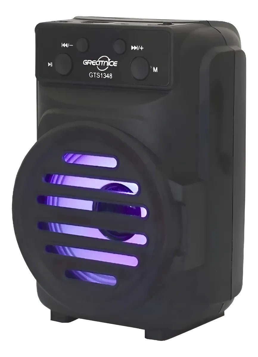 Mini Bocina Altavoz Bluetooth Speaker Usb Recargable Luz Rgb Negro