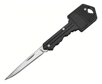 Cuchillo Supervivencia Navaja Táctica Camping Llave Llavero Negro