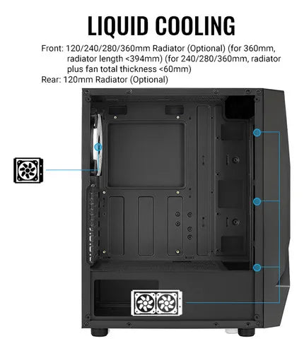 Caja Gabinete Chasis Gamer Scape Aerocool Argb Rgb