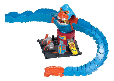 Pista de autos Hot Wheels City Gorila en la Gasolinera color azul - 2 piezas