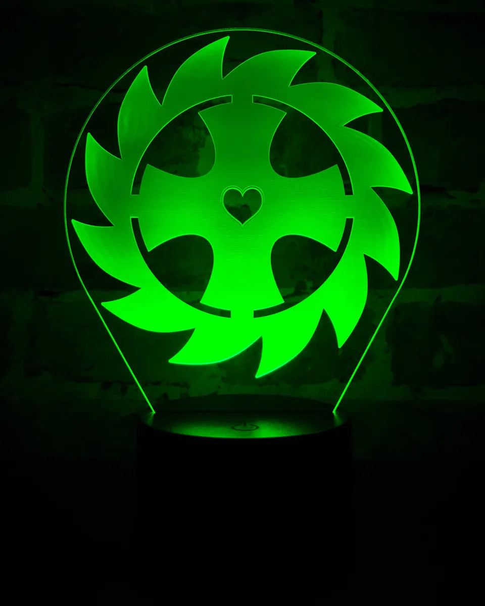 Lámpara De Noche Led Cruz Orlada Holograma Decoración Regalo Negra