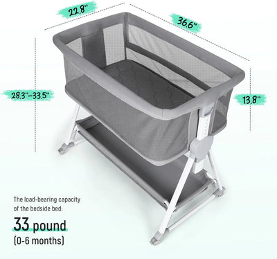Cuna Lateral Ultra Silenciosa Con Colchón Lavable