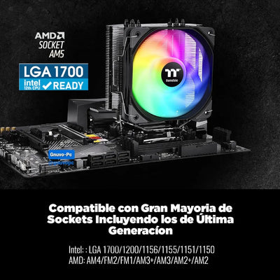 Enfriamiento Disipador Aire Pc Cpu 120 Mm Argb Lga 1700 Am5