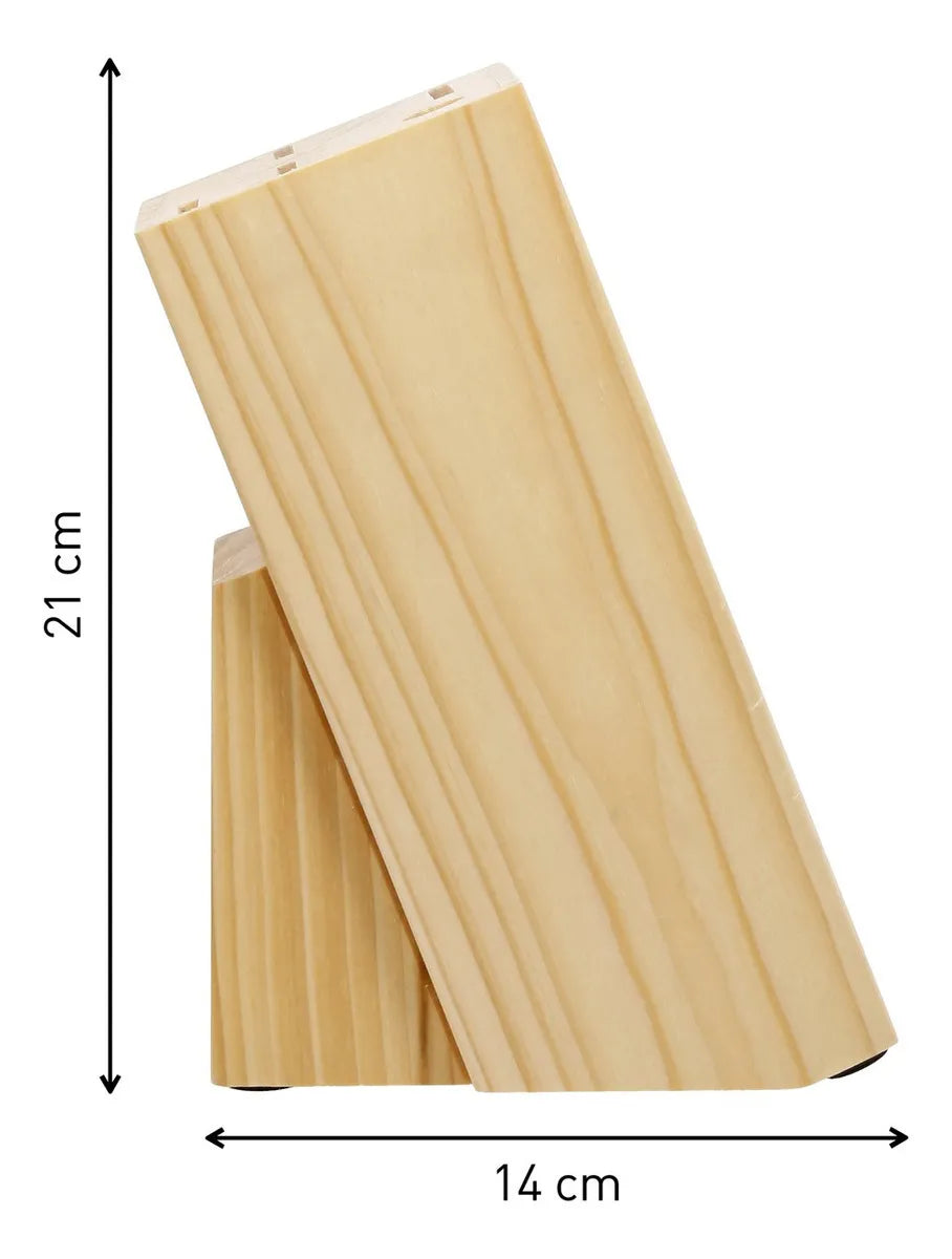 Bloque Cuchillos Imusa Talent Madera 4 Cuchillos + Afilador Color Marrón