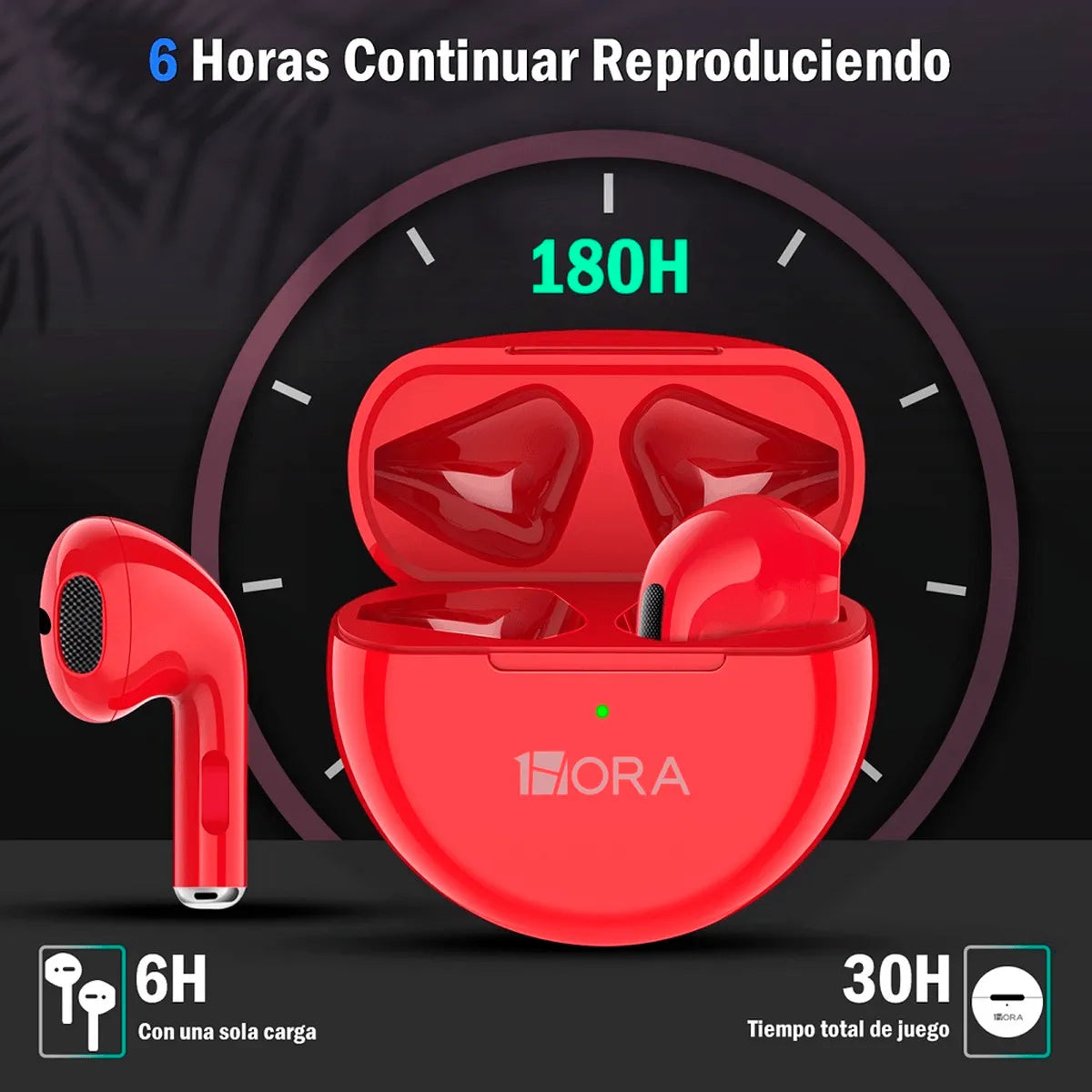 Fone de ouvido in-ear sem fio 1Hora In-Ear AUT119 AUT119 fucsia