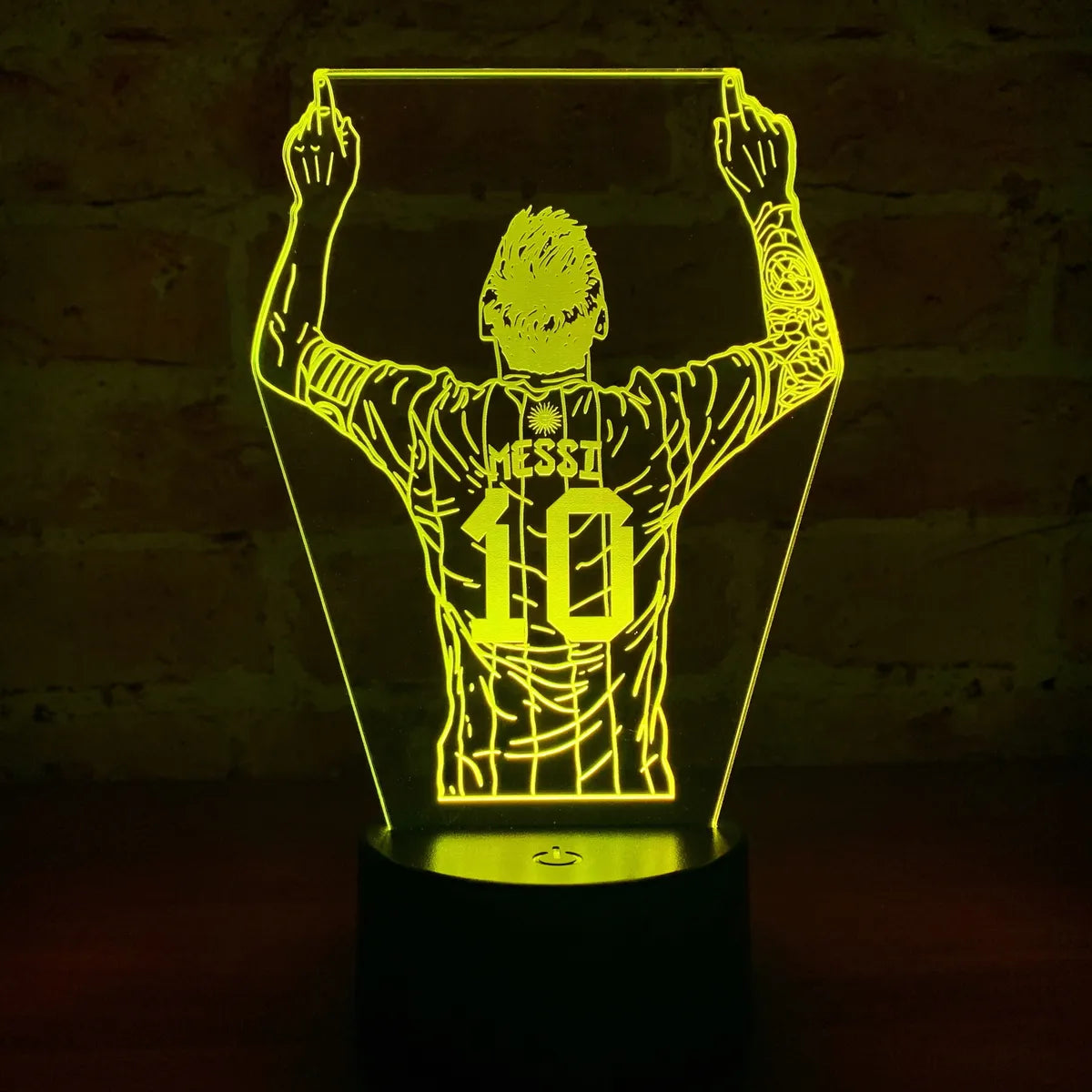 Lámpara Led Messi Fútbol Decoración Regalo Holograma - Negra