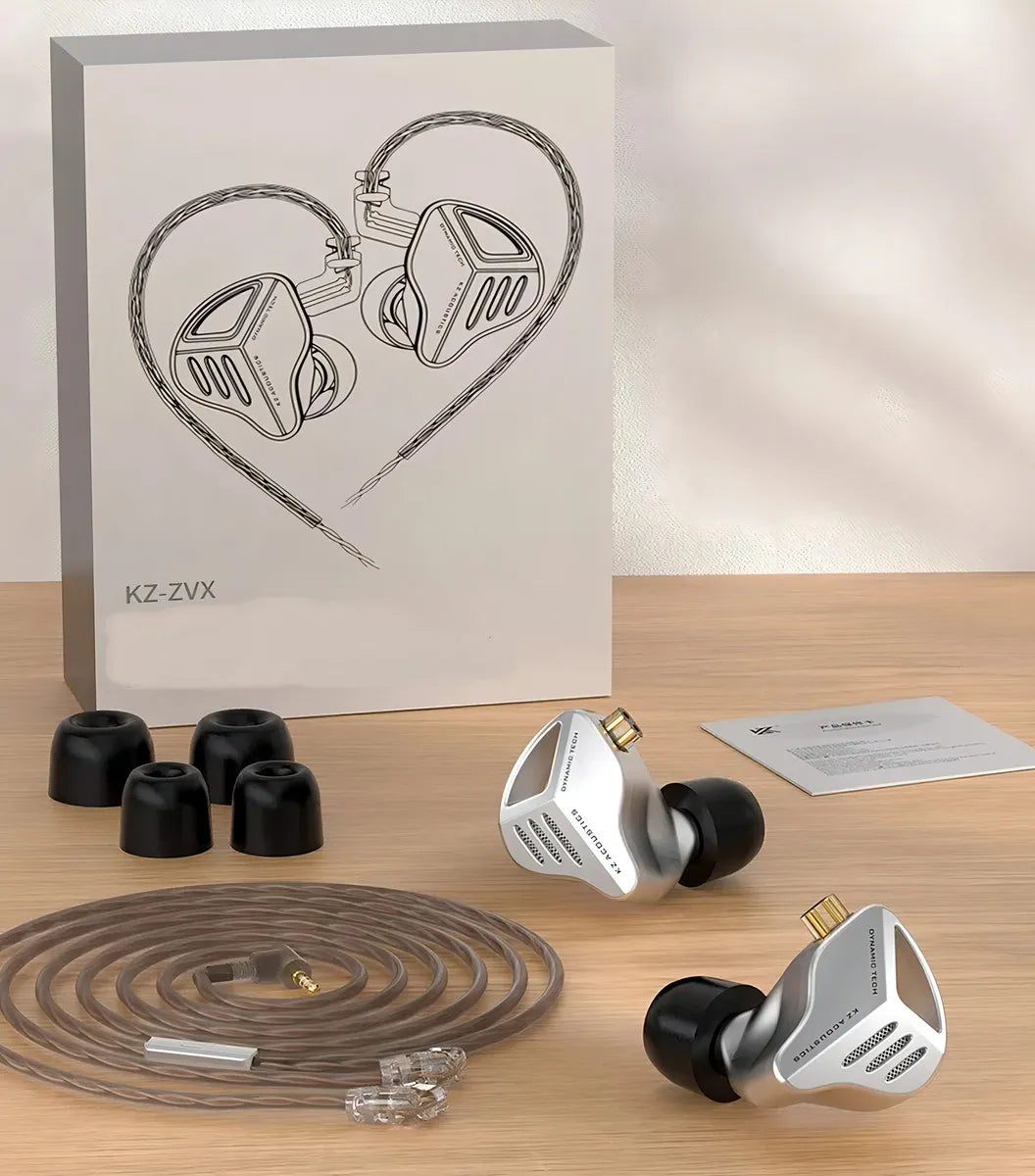 Auriculares Kz Zvx Musicians Stage Return Dj Gamer, color gris