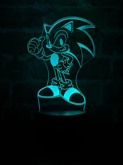 Lámpara De Noche Led Sonic Holograma Decoración Regalo Negro