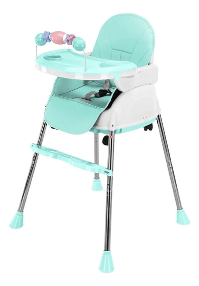 Silla De Bebé Para Comer 3 En 1 Color Menta Color Agua Liso