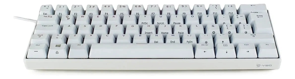 Teclado VSG QWERTY Kailh Brown español latinoamérica color blanco con luz RGB