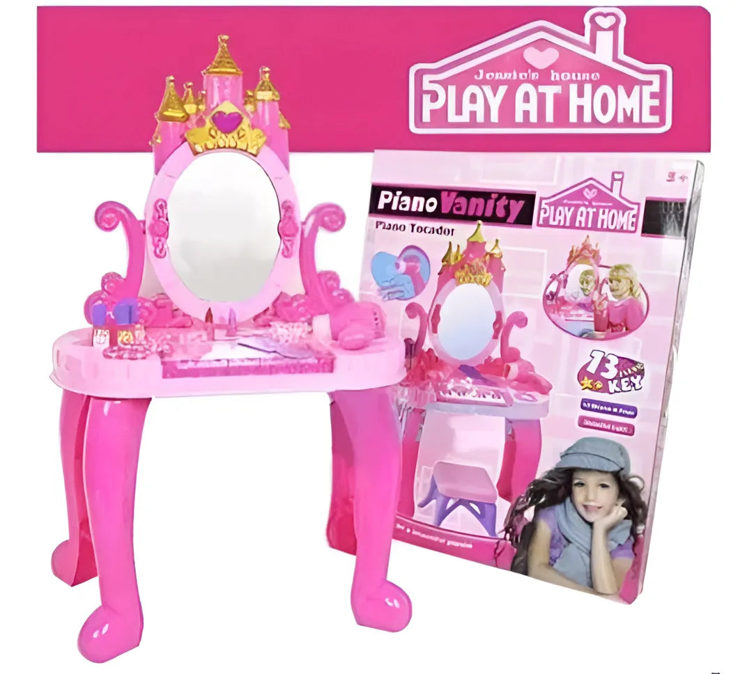 Tocador Infantil Tutotoys Rosa Con Luces Sonidos Piano Secador 661-36
