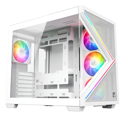 Chasis Gamer Xyz Qubex White | Argb | Atx | 4 Fans | Type C