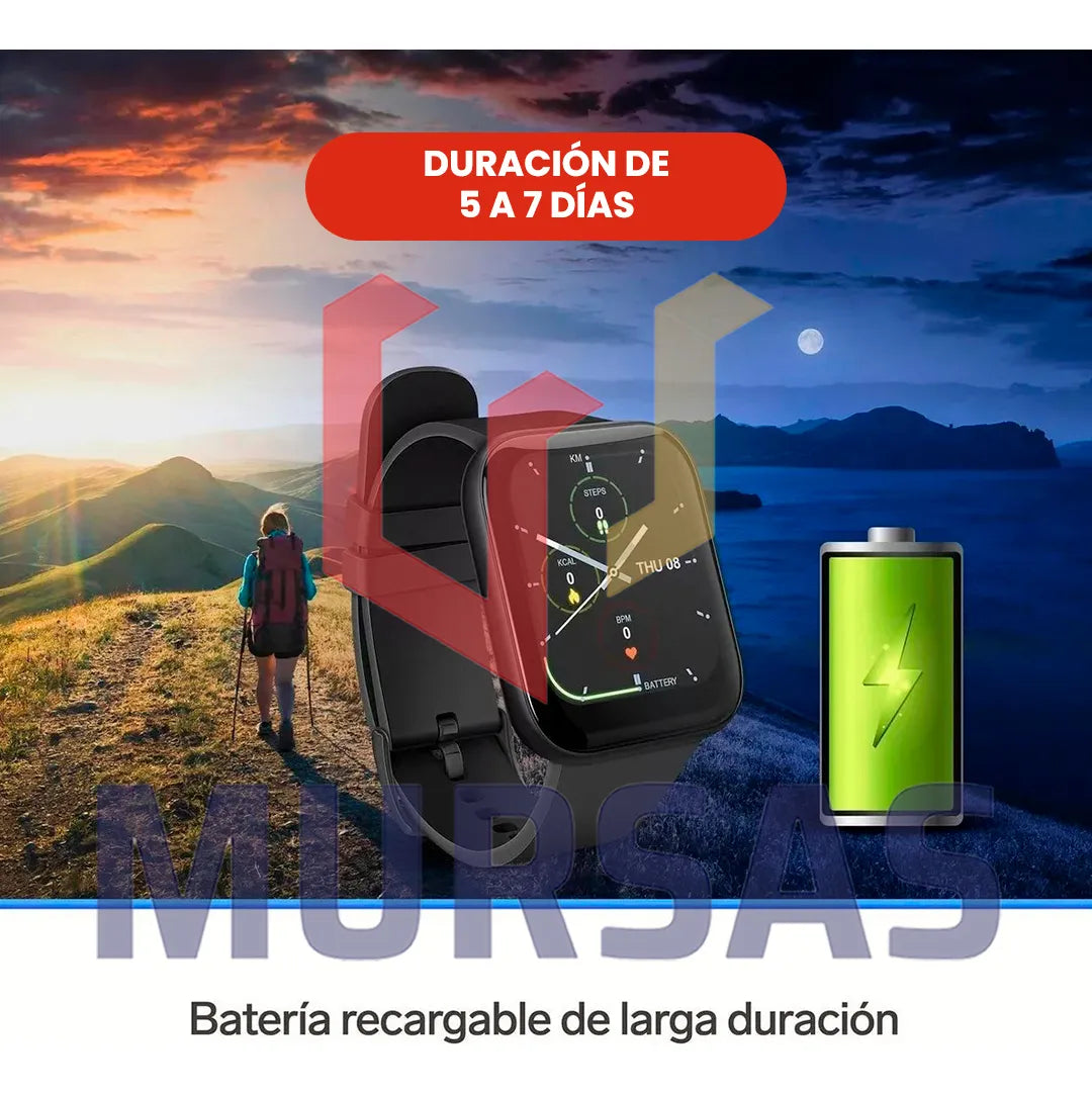 Reloj Smartwatch Deportivo Redes Sociales Llamadas Táctil Negro