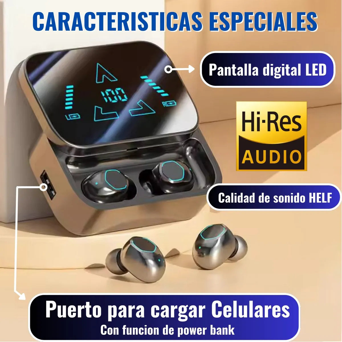 Audifonos Traductores De Idiomas Inalámbricos Simultaneos Negro