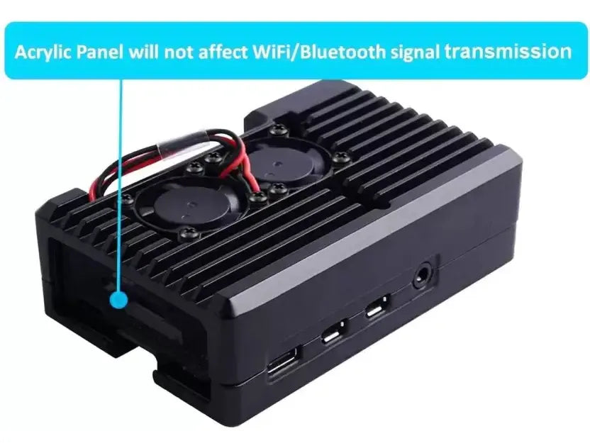 Caja Case Metálica Raspberry Pi 4 B En Aluminio + Ventilador