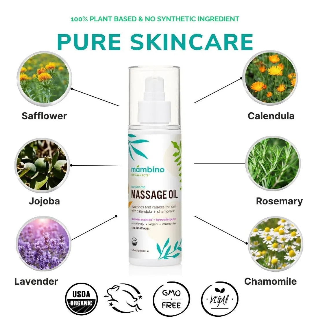 Mambino Organics Aceite De Masaje Para Bebés, Orgánico, N.