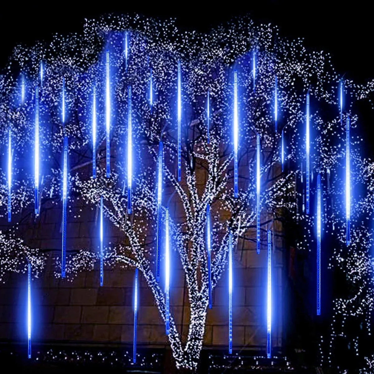Set 2 Extensiones 10 Tubos Con Luces Navideñas Led Qishi