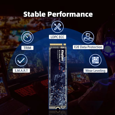 Unidad De Estado Sólido De 1tb Kingspec M.2 Nvme Gen3x4 2280 Negro