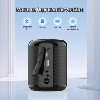 1hora Mini Bocina Portátil Bluetooth Boc062 Negro Inalámbric
