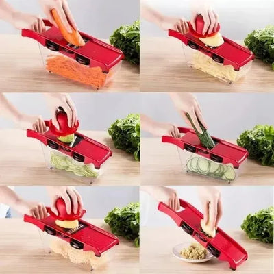 Cortador De Cocina Rallador De Verduras Mandoline 6 En 1 Gris