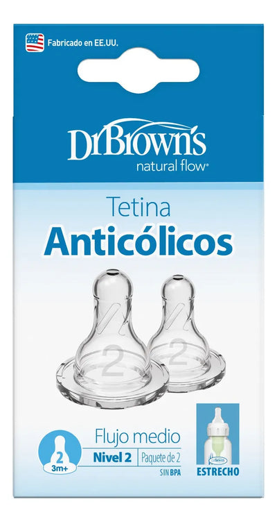 Chupo Dr Browns Para Biberón Estándar Nivel 2 Color Blanco Blanco