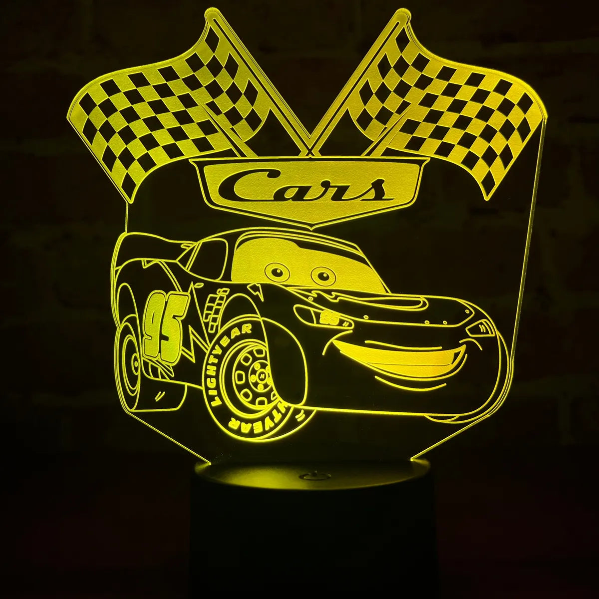 Lámpara De Noche Led Rayo Mcqueen Cars Regalo Decoración Negro