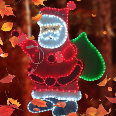 Papá Noel Navidad Luz Led Luces Navideñas Rojo, Blanco Y Verde