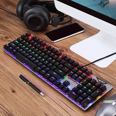 Teclado Mecánico Gamer Rgb Switch Azul K-79 Negro Inglés Internacional