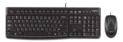 Combo de teclado y mouse Logitech MK120 color negro