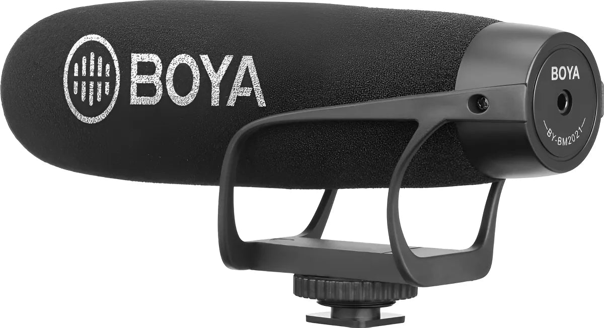 Micrófono Condensador Super Cardioide Boya BM2021 Tipo Shotgun Para Cámaras DSLR Videocámara Celular PC Alto Rendimiento De Sonido Micrófono Profesional Plug & Play Peso Ligero Super Compacto Práctico