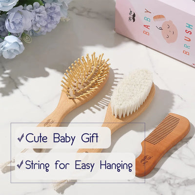 Juego De Cepillo Y Peine Para Bebes Suaves Y Naturales.