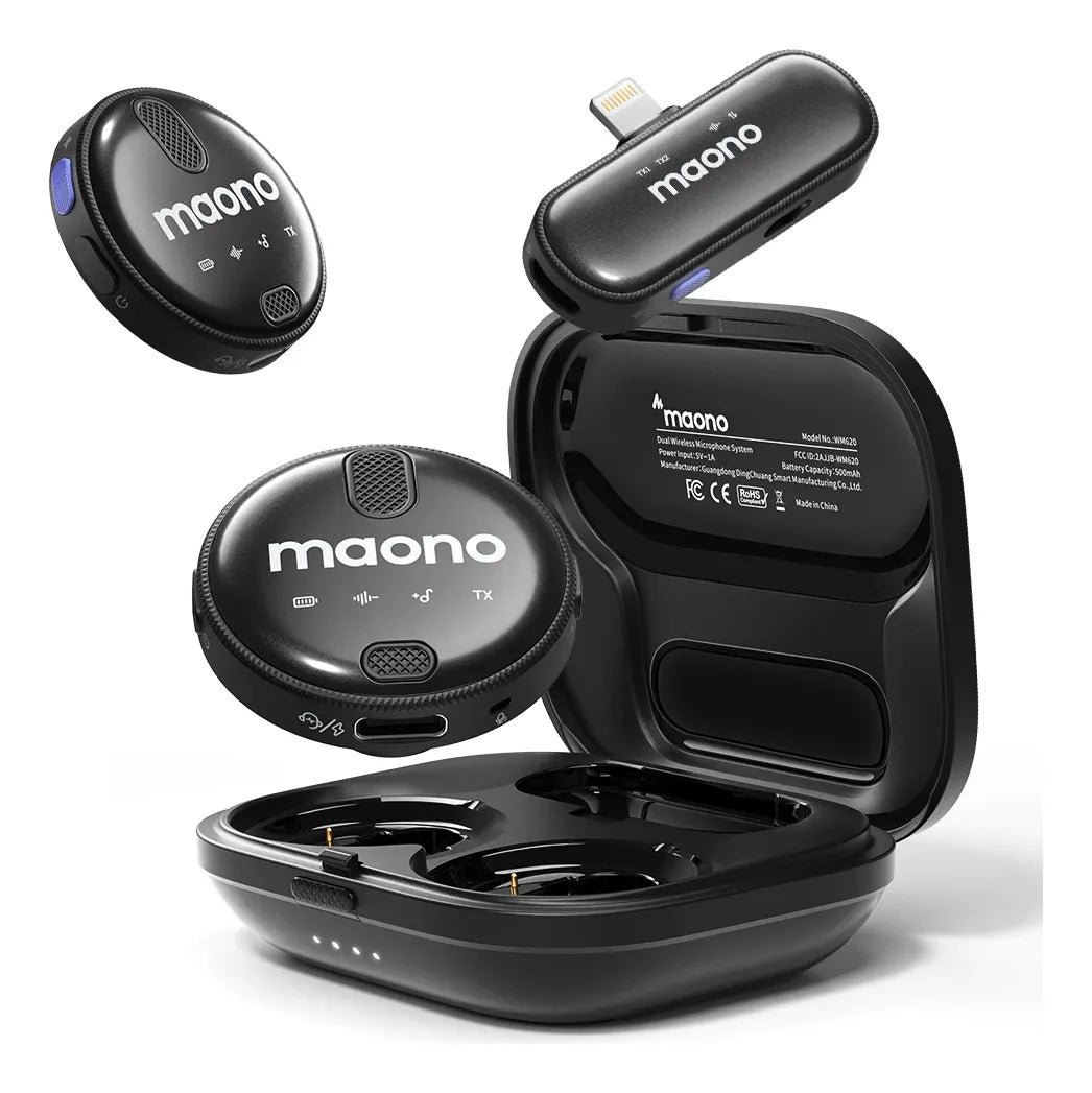 Micrófono Maono de doble solapa Wm620 Lightining para iPhone